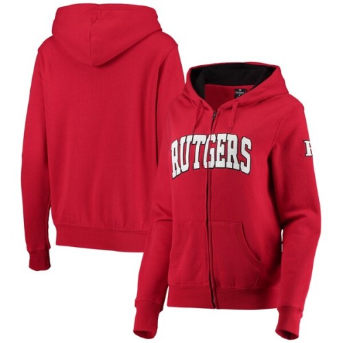 Rutgers Scarlet Knights Women's Arched Name Full-Zip Hoodie - Scarlet