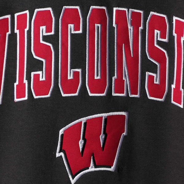 Wisconsin Badgers Colosseum Arch & Logo Crew Neck Sweatshirt - Charcoal