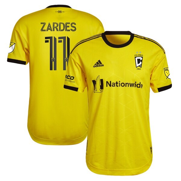 Gyasi Zardes Columbus Crew adidas 2022 Gold Standard Kit Authentic Player Jersey - Yellow