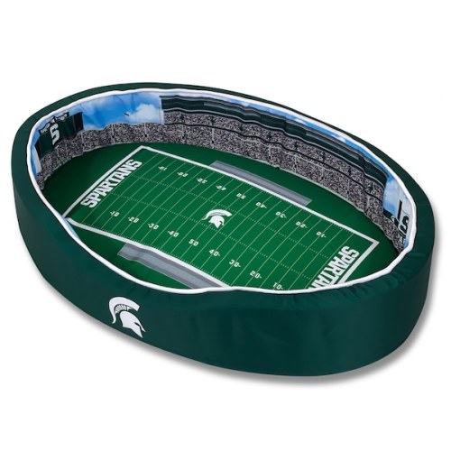 Michigan State Spartans 7'' x 19'' x 23'' Small Stadium Oval Dog Bed - Green
