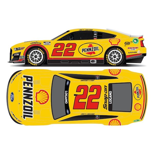 Joey Logano Action Racing 2022 #22 Shell-Pennzoil 1:24 Elite Die-Cast Ford Mustang