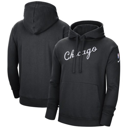 Chicago Bulls Nike 2021/22 City Edition Essential Logo Pullover Hoodie - Black