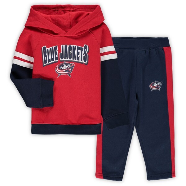 Columbus Blue Jackets Toddler Miracle On Ice Raglan Pullover Hoodie & Pants Set - Red/Navy