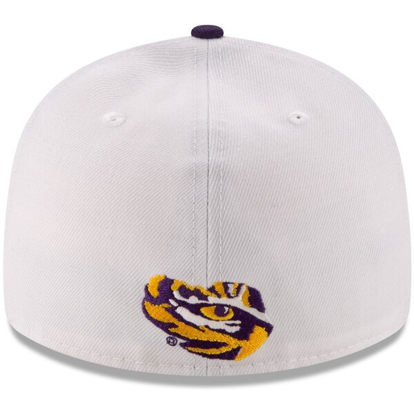 LSU Tigers New Era Basic Low Profile 59FIFTY Fitted Hat - White/Purple
