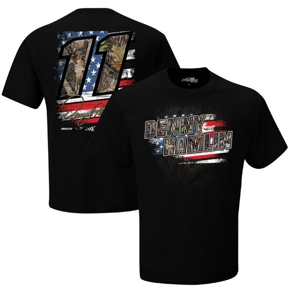 Denny Hamlin Joe Gibbs Racing Team Collection Camo Patriotic T-Shirt - Black