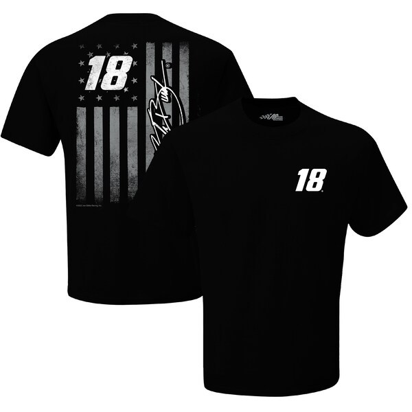 Kyle Busch Joe Gibbs Racing Team Collection Exclusive Tonal Flag T-Shirt - Black
