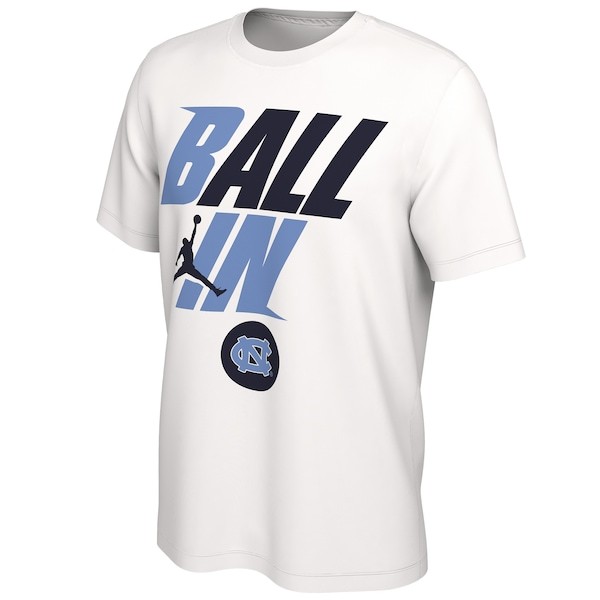 North Carolina Tar Heels Jordan Brand Ball In Bench T-Shirt - White