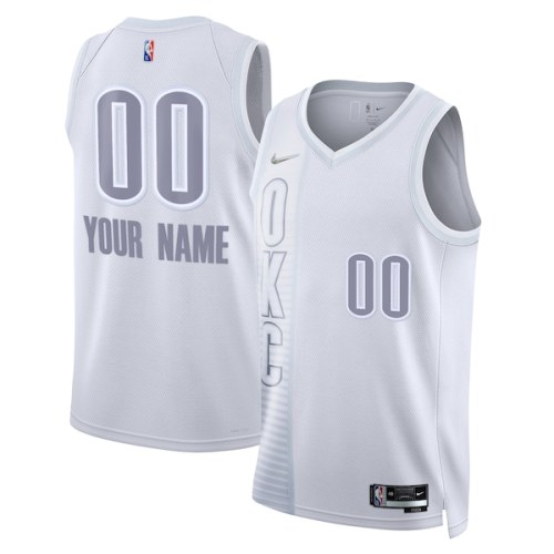 Oklahoma City Thunder Nike 2021/22 Swingman Custom Jersey - City Edition - White