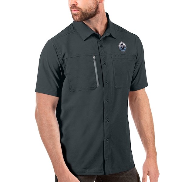 Vancouver Whitecaps FC Antigua Kickoff Button-Up Shirt - Charcoal