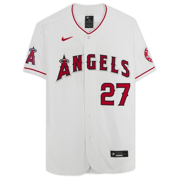 Mike Trout Los Angeles Angels Fanatics Authentic Autographed White Nike Authentic Jersey with "14, 16, 19 AL MVP" Inscription