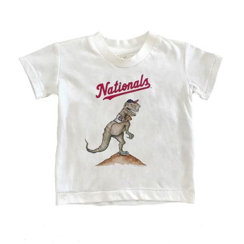 Washington Nationals Tiny Turnip Toddler TT Rex T-Shirt - White
