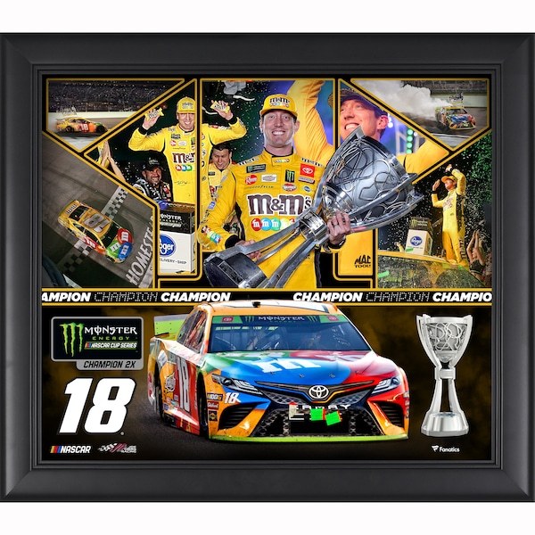 Kyle Busch Fanatics Authentic Framed 15" x 17" 2019 Monster Energy NASCAR Cup Series Champion Collage
