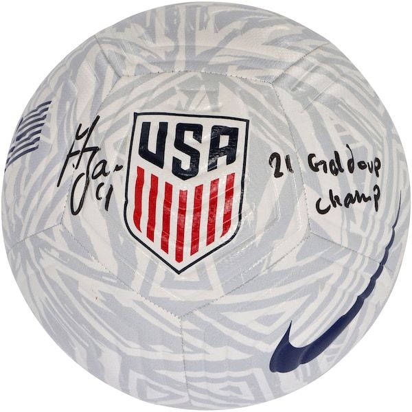 Gyasi Zardes USMNT Fanatics Authentic Autographed Logo Soccer Ball with "21 Gold Cup Champ" Inscription