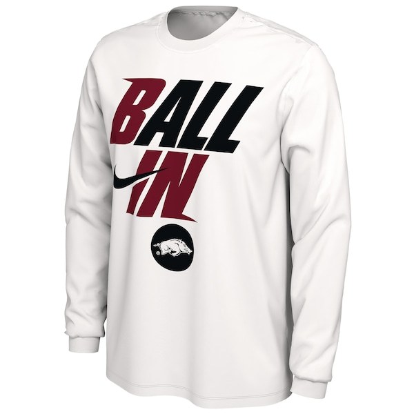 Arkansas Razorbacks Nike Ball In Bench Long Sleeve T-Shirt - White