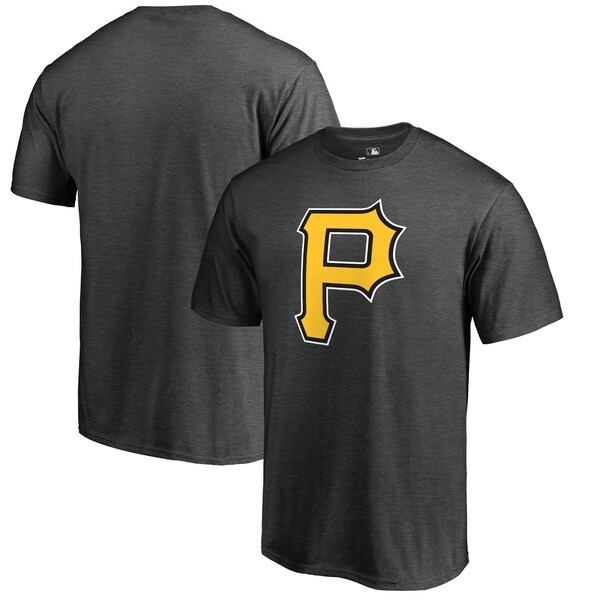 Pittsburgh Pirates Fanatics Branded Primary Logo T-Shirt - Heathered Charcoal