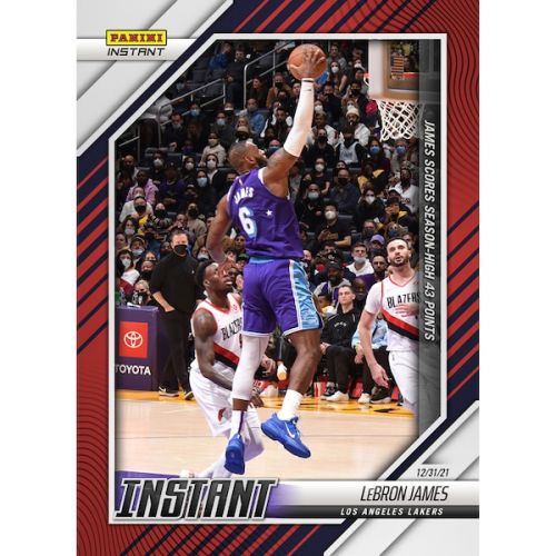 LeBron James Los Angeles Lakers Fanatics Exclusive Parallel Panini Instant James Scores a Season-High 43 Points Single Trading Card - Limited Edition of 99