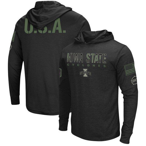 Iowa State Cyclones Colosseum OHT Military Appreciation Team Hoodie Long Sleeve T-Shirt - Black