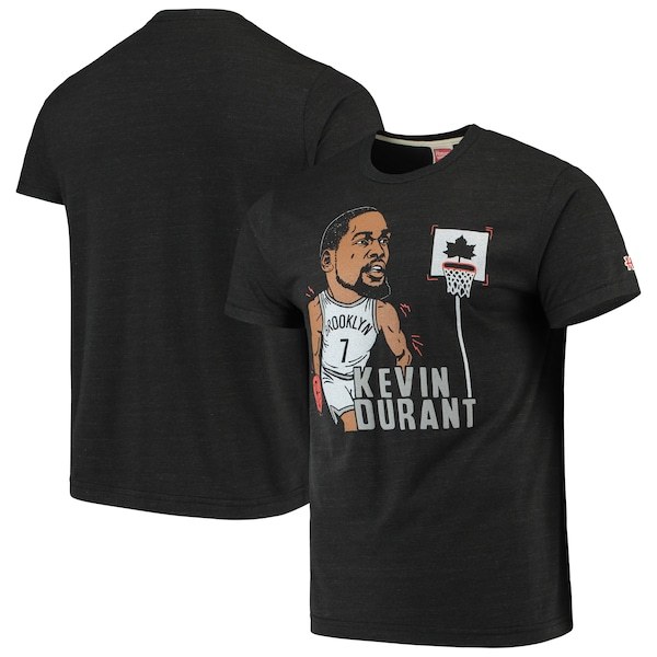 Kevin Durant Brooklyn Nets Caricature Tri-Blend T-Shirt - Heathered Charcoal