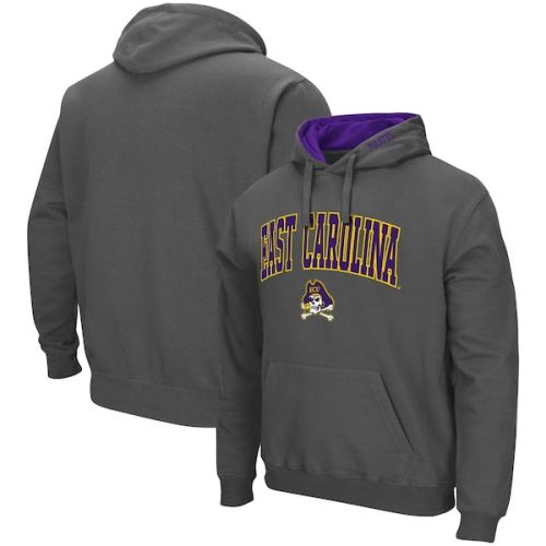 ECU Pirates Colosseum Arch and Logo Pullover Hoodie - Charcoal