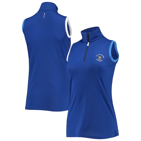 Women's 2021 U.S. Amateur RLX Blue Sleeveless Quarter-Zip Polo