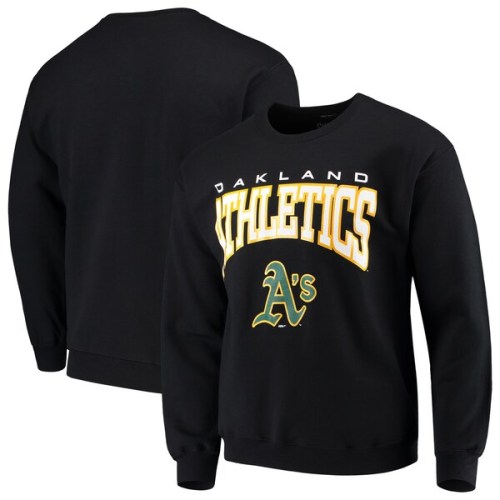 Oakland Athletics Stitches Pullover Crew Neck Sweatshirt - Black