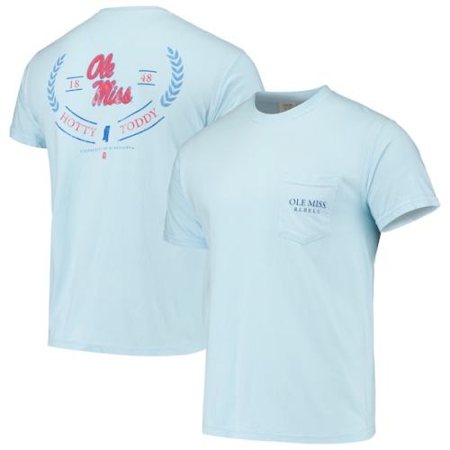 Ole Miss Rebels Logo Arch Comfort Colors T-Shirt - Powder Blue