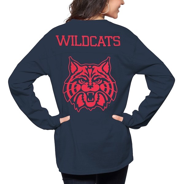Arizona Wildcats Pressbox Women's The Big Shirt Oversized Long Sleeve T-Shirt - Navy