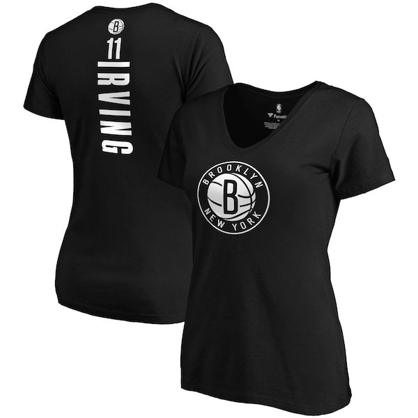 Kyrie Irving Brooklyn Nets Fanatics Branded Women's Playmaker Logo Name & Number V-Neck T-Shirt - Black