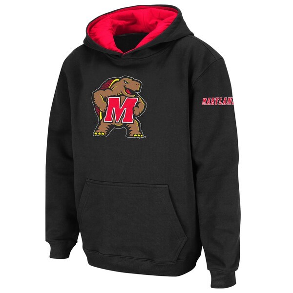 Maryland Terrapins Stadium Athletic Youth Big Logo Pullover Hoodie - Black