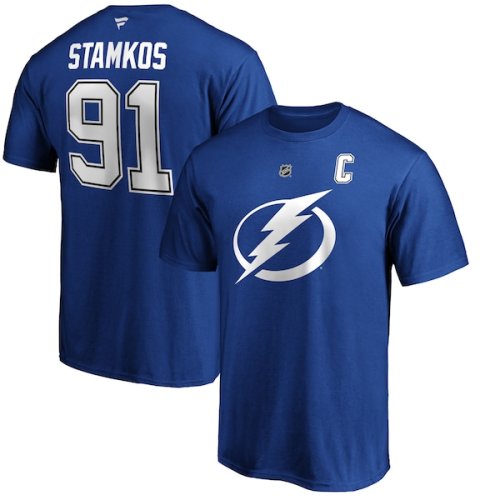 Steven Stamkos Tampa Bay Lightning Fanatics Branded Authentic Stack Player Name & Number T-Shirt - Blue