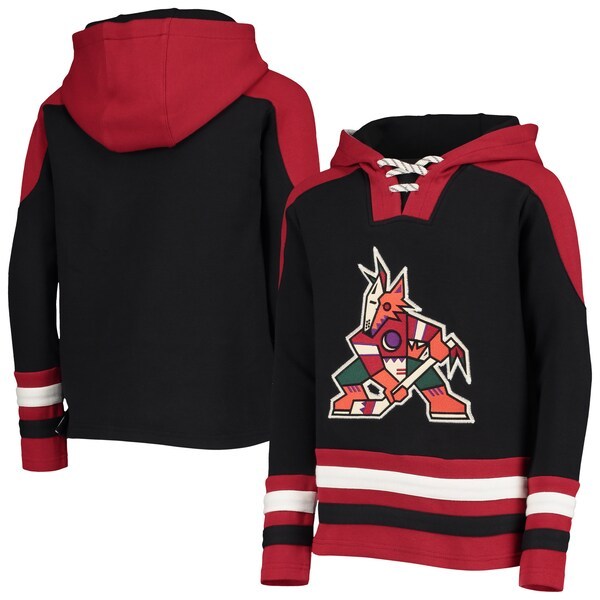 Arizona Coyotes Youth Ageless Must-Have V-Neck Pullover Hoodie - Black/Garnet