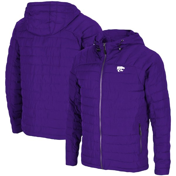 Kansas State Wildcats Colosseum Suit It Up Raglan Puffer Hoodie Full-Zip Jacket - Purple