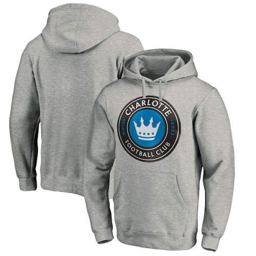 Charlotte FC Fanatics Branded Primary Logo Pullover Hoodie - Heathered Gray