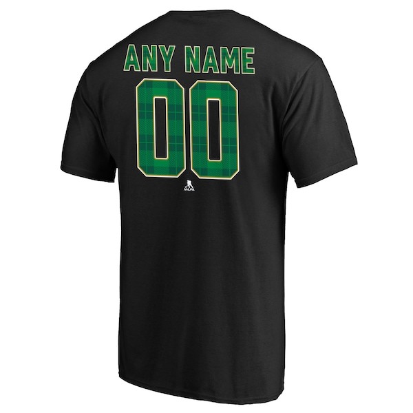 Colorado Avalanche Fanatics Branded Emerald Plaid Personalized Name & Number T-Shirt - Black