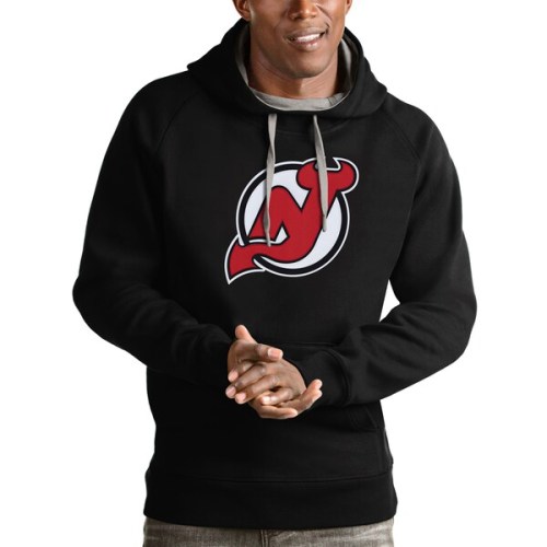 New Jersey Devils Antigua Logo Victory Pullover Hoodie - Black