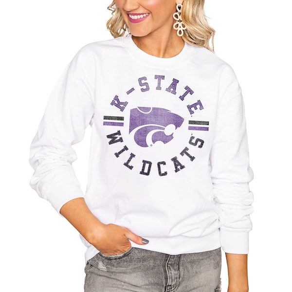 Kansas State Wildcats Women's Vintage Days Perfect Pullover Sweatshirt - White