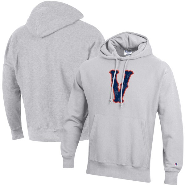 Virginia Cavaliers Champion Team Vault Logo Reverse Weave Pullover Hoodie - Heathered Gray