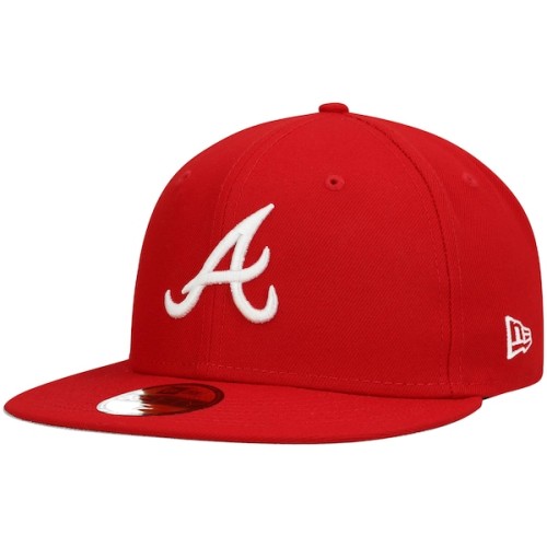 Atlanta Braves New Era Logo White 59FIFTY Fitted Hat - Red
