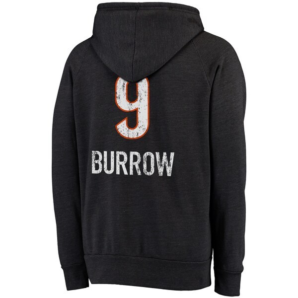Joe Burrow Cincinnati Bengals Majestic Threads Super Bowl LVI Bound Name & Number Pullover Hoodie - Black