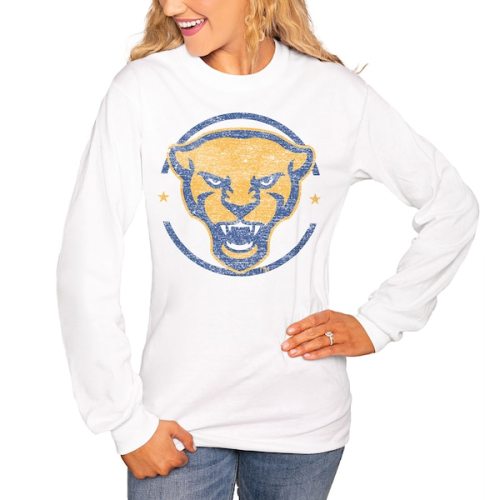 Pitt Panthers Women's End Zone Long Sleeve T-Shirt - White