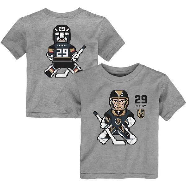 Marc-Andre Fleury Vegas Golden Knights Toddler Pixel Player T-Shirt - Heathered Gray
