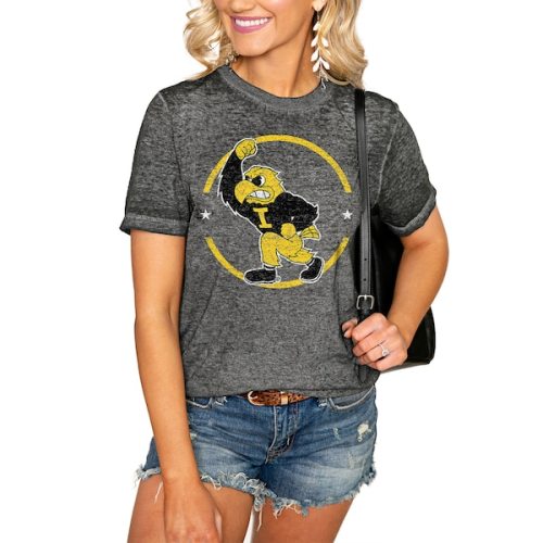 Iowa Hawkeyes Women's End Zone Boyfriend T-Shirt - Charcoal