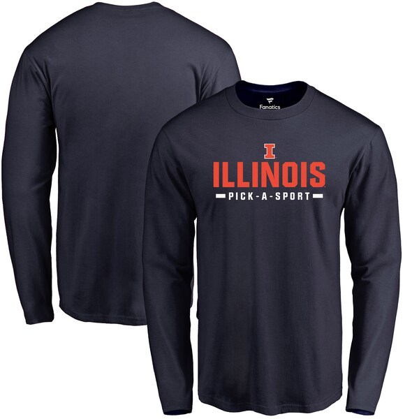 Illinois Fighting Illini Custom Sport Long Sleeve T-Shirt - Navy