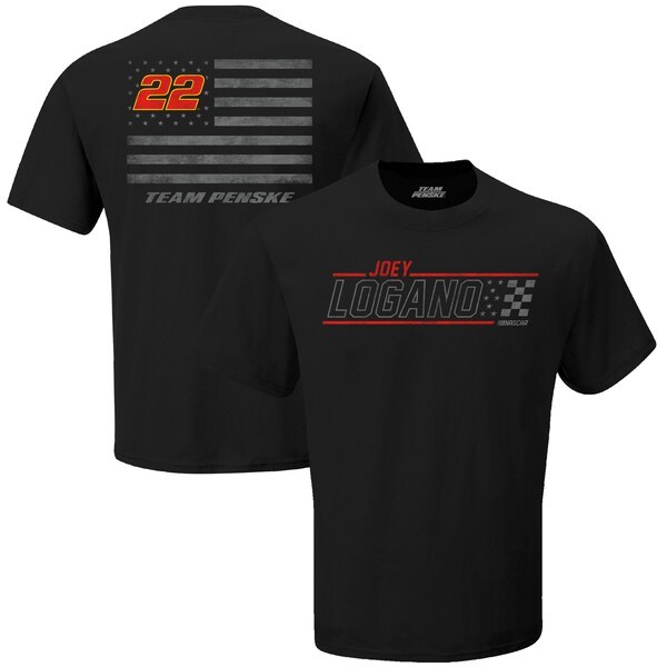 Joey Logano Team Penske Tonal Patriotic Flag T-Shirt - Black