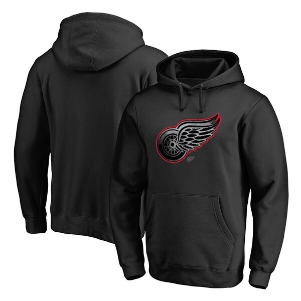 Detroit Red Wings Fanatics Branded Core Smoke Pullover Hoodie - Black