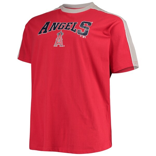 Mike Trout Los Angeles Angels Big & Tall Fashion Piping Player T-Shirt - Red/Silver