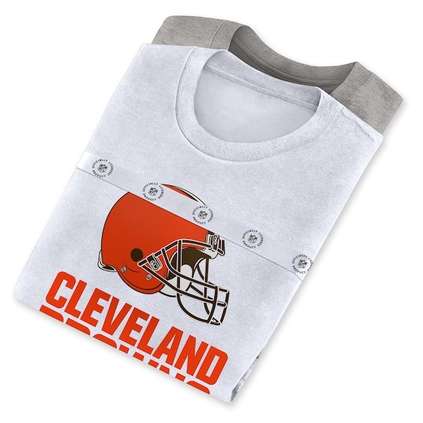 Cleveland Browns Fanatics Branded T-Shirt Combo Set - White/Heathered Gray