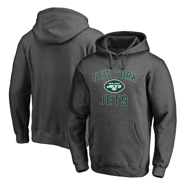 New York Jets Fanatics Branded Victory Arch Team Pullover Hoodie - Heather Charcoal