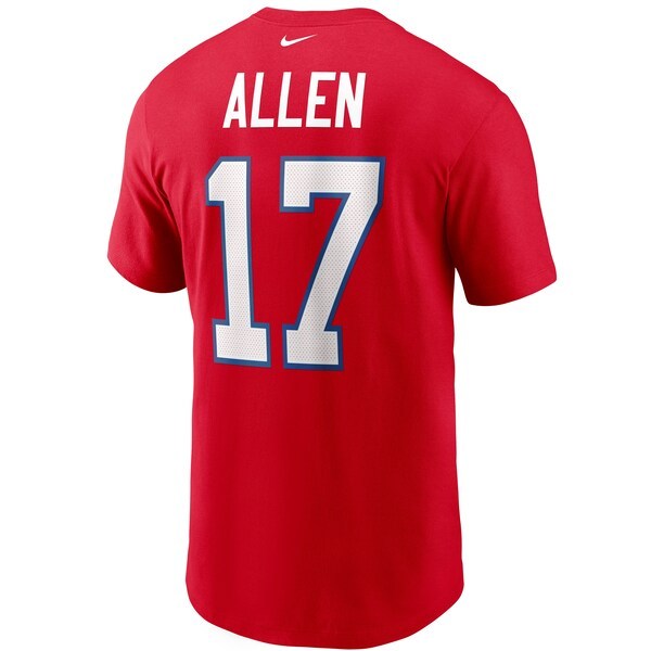 Josh Allen Buffalo Bills Nike Name & Number T-Shirt - Red