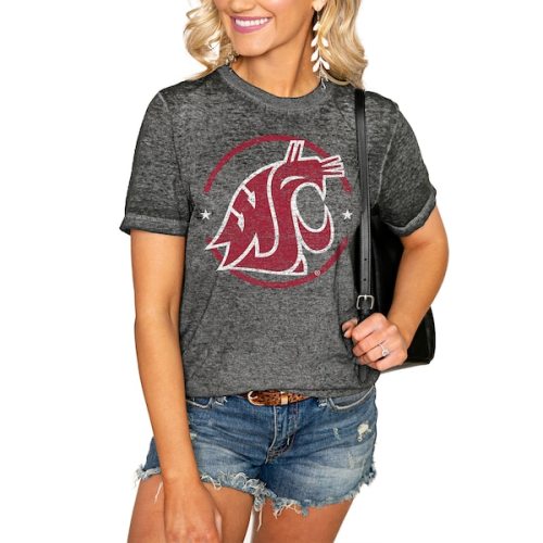 Washington State Cougars Women's End Zone Boyfriend T-Shirt - Charcoal